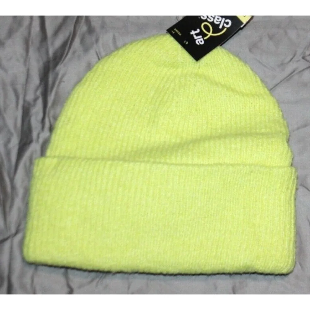 Art Class Girls' One Size Yellow Ribbed Solid Beanie